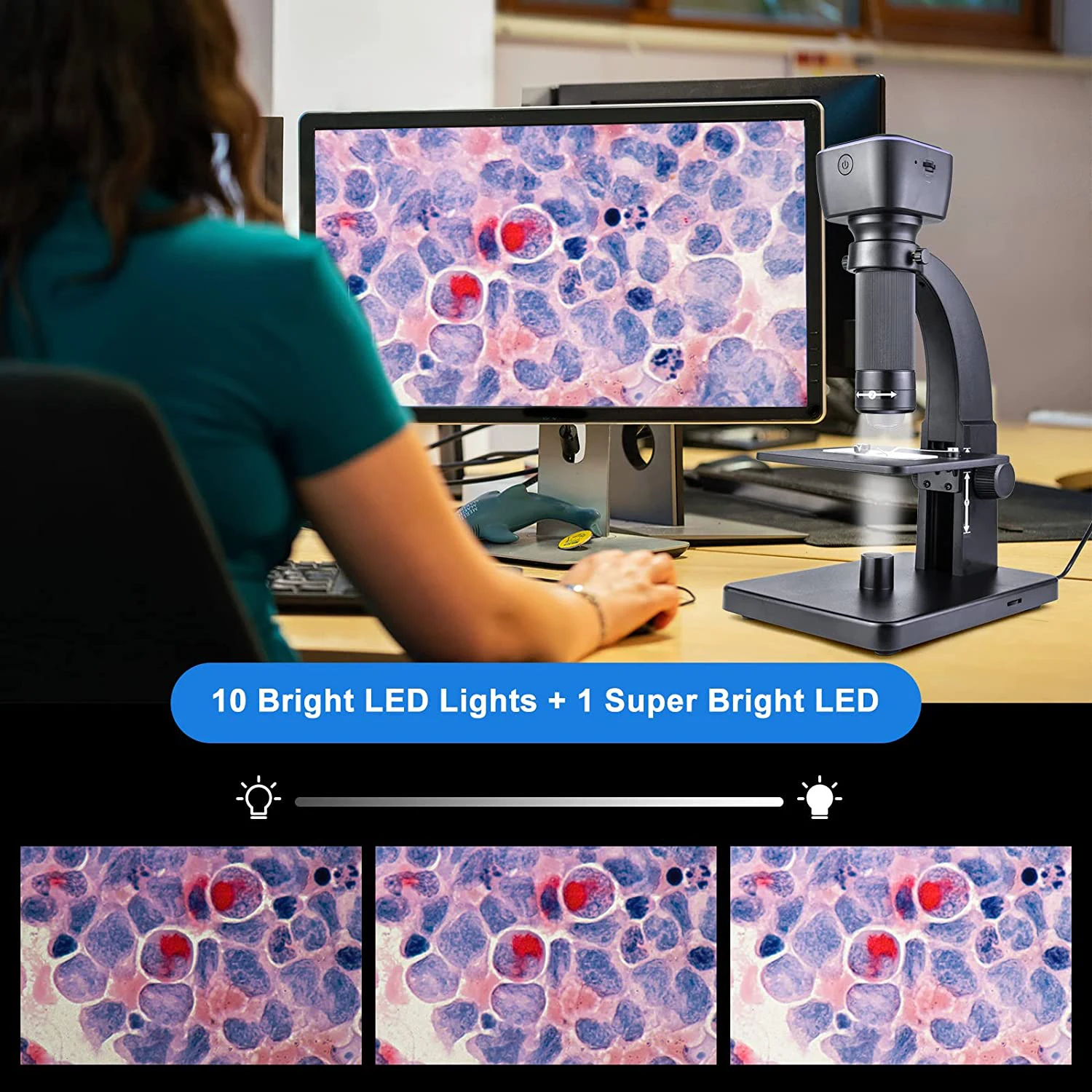 Digital Microscope 2000x Hd Wifi Dual Lens Motherboard Repair Digital