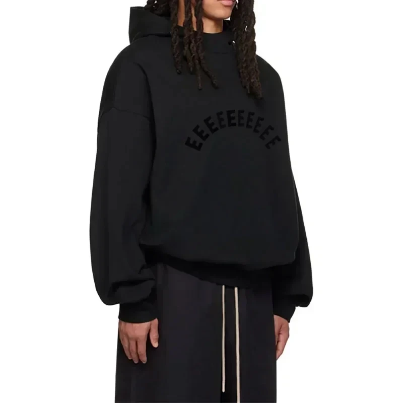 여성용 클래식 오버사이즈 후드 아치, 3D 고무 레터 로고, 스웨터 코트, 럭셔리 디자인, 커플 하이 스트리트, 루즈 코튼 후드