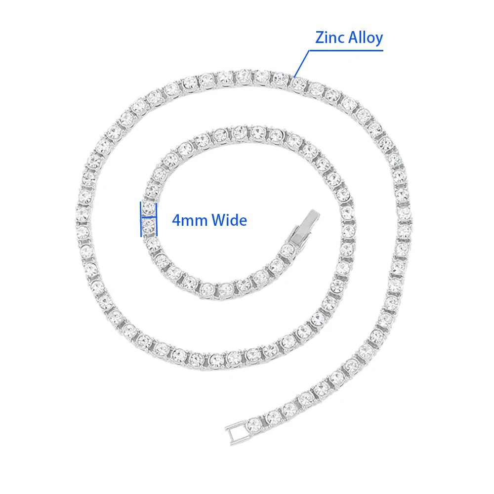 Full Rhinestone Tennis Link Chain styling image