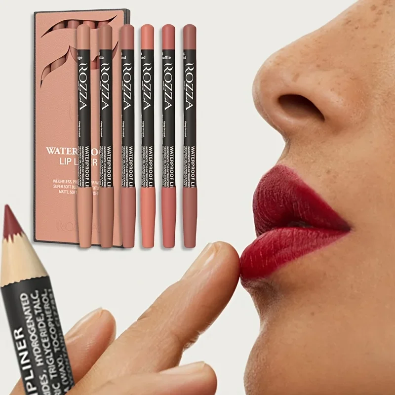 6Pcs Nude Lip Liner Set Waterproof Matte Long-Lasting Finish Lip Pencil Daily Makeup Nude Liners lip liner set