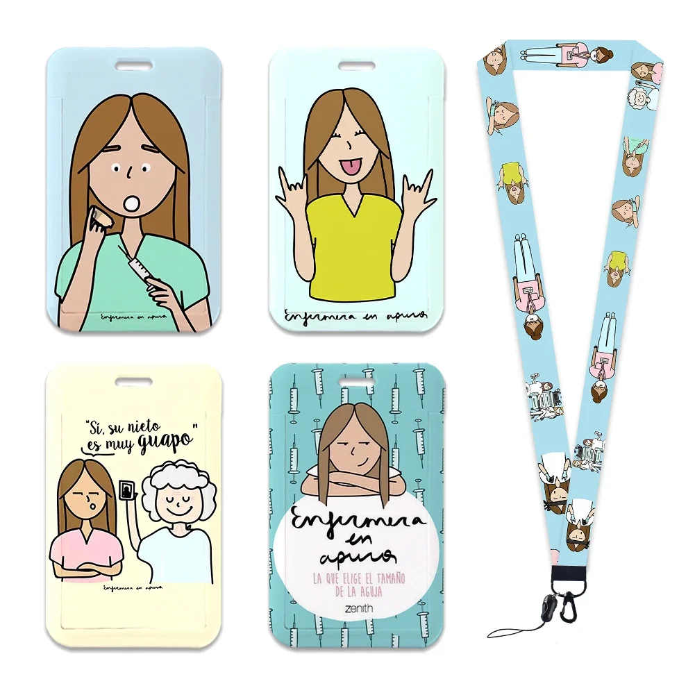 New Creative Doctor Nurse Lanyards ID Badge Holder Women Card Holders Retractable Clip Hang Rope Girls Lanyard Card Case