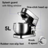 5L Stand Mixer Kitchen Aid Food Blender Cream Whisk Cake Dough Mixers With Bowl Stainless Steel Chef Machine Charm Sonifer 4