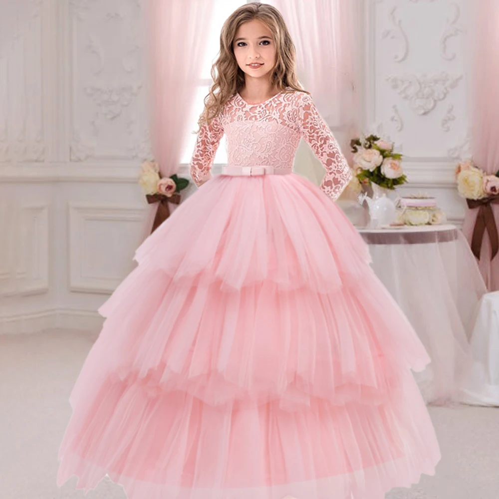 Vestido blanco largo de dama de honor para niñas, vestidos de lentejuelas  para niños, Princesa de Navidad, fiesta de cumpleaños, boda, Vestido de  Graduación - AliExpress