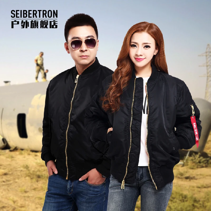 

Seibertron Women MA-1 Flight Bomber Men Jacket Black Female Military Air Force MA1 Coat Olive COMBAT BIKER ARMY SECURITY