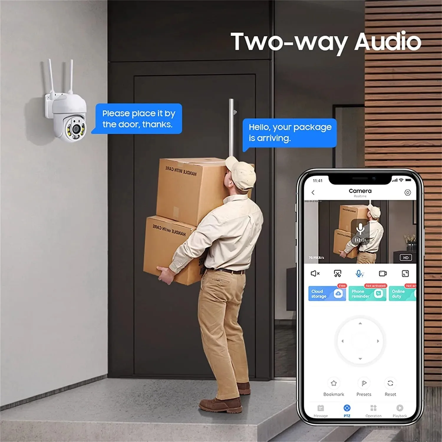 8MP WIFI Surveillance Camera Wireless IP Cameras Outdoor Auto Tracking Color Night Vision 8X Digital Zoom CCTV Security Monitor 5