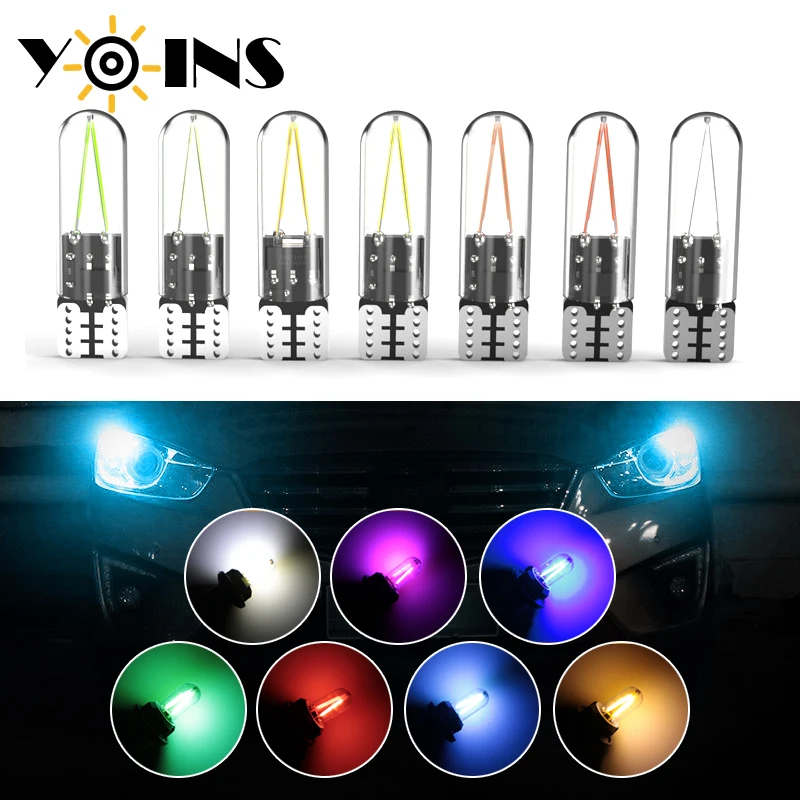 

10pcs W5W T10 LED Bulb Lamp for Car Clearance Light 12V 2825 COB Auto Interior Dome Map Door Trunk Glove Box License Plate Light