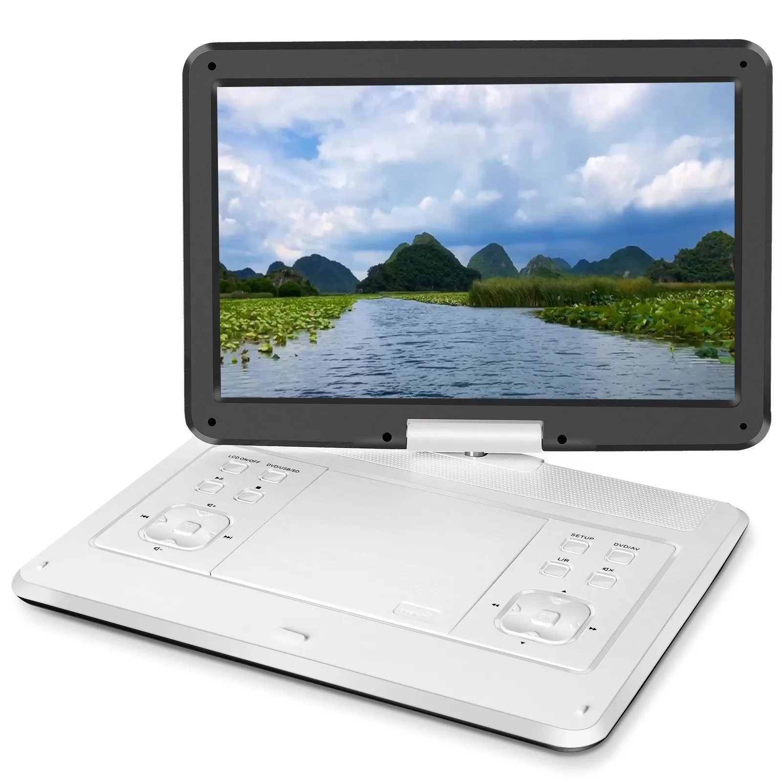 Schermo Girevole Hd Lettore Cd Dvd Da 22 Pollici Gioco Super Sottile Batteria Integrata Casa Portatile In Movimento 3D Disco Video Macchina Altoparlan