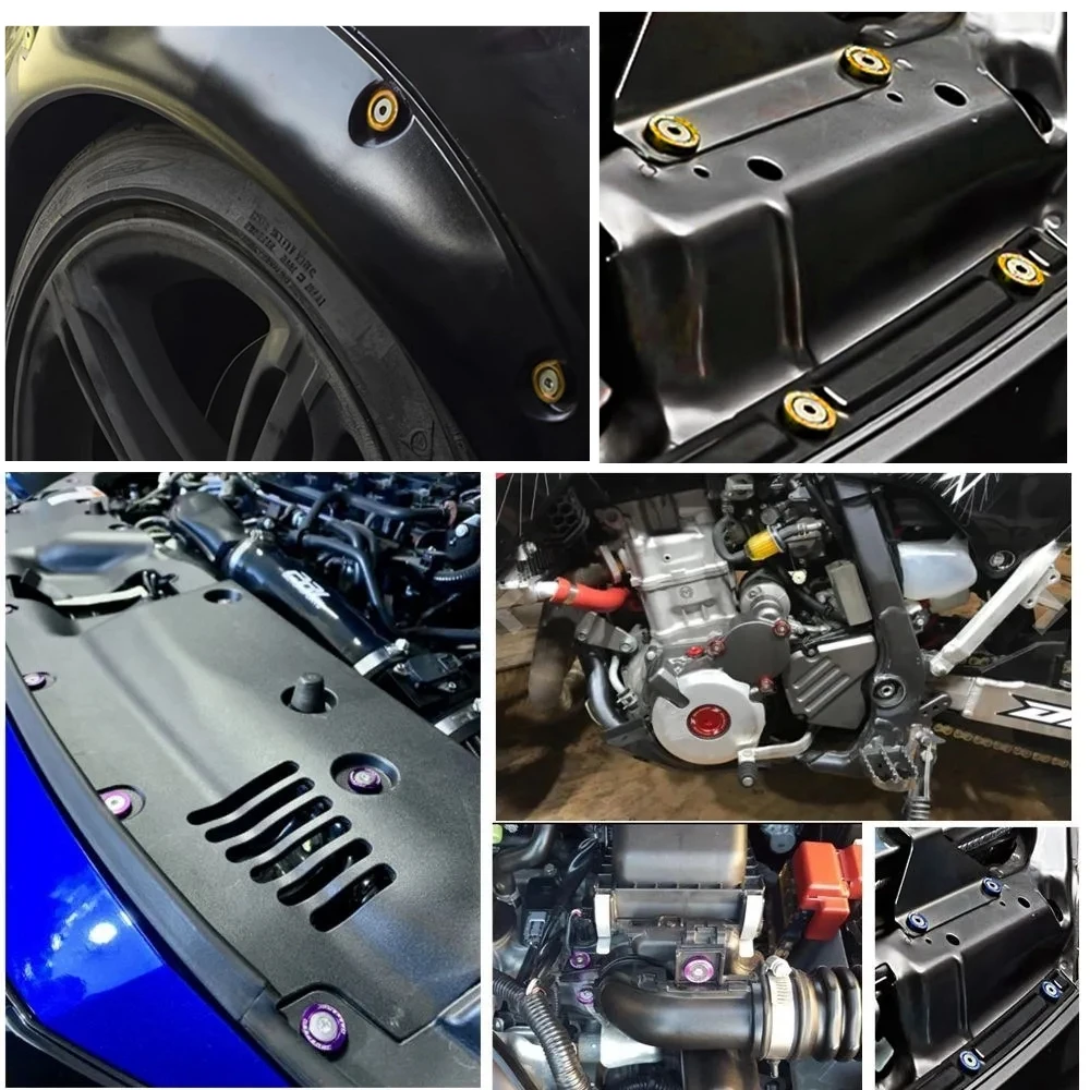 Enmoo 20 Pezzi In Alluminio Billet Parafango Paraurti Rondella Bullone Vano Moto - Foto 11