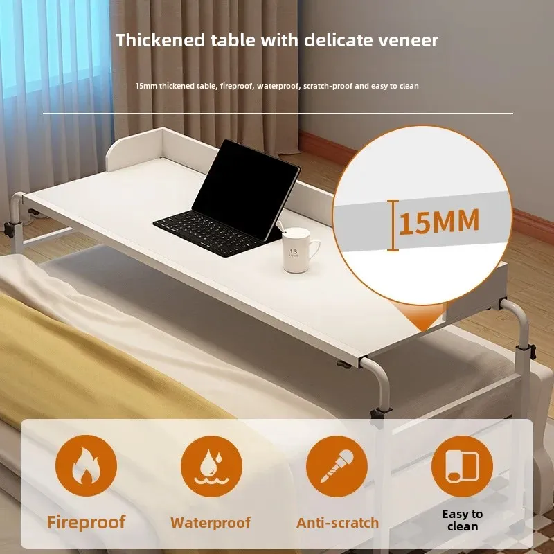 Double Desktop Laptop Table On Bed Mobile Adjustable Straddle Bed Lazy Table Care