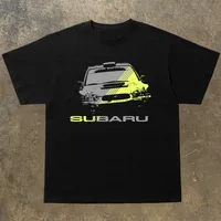 SUBARU Graffiti Car Print Large Size Oversize Half-sleeve Top Men T-Shirts Streetwear 100% Cotton Loose Tops Breathable Tee 1