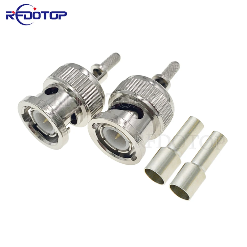 Conector Coaxial rf Reto Plugue Macho Bnc Ângulo Direito q9 Friso para Rg316 Rg174 Lmr100 Cabo 50 Ohms 50 Ohms 10 Pcs por Lote