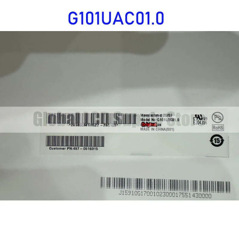 Auo 브랜드 오리지널 LCD 디스플레이 스크린 패널, G101UAC01.0, 10.1 인치, 빠른 배송, 100% 테스트 완료