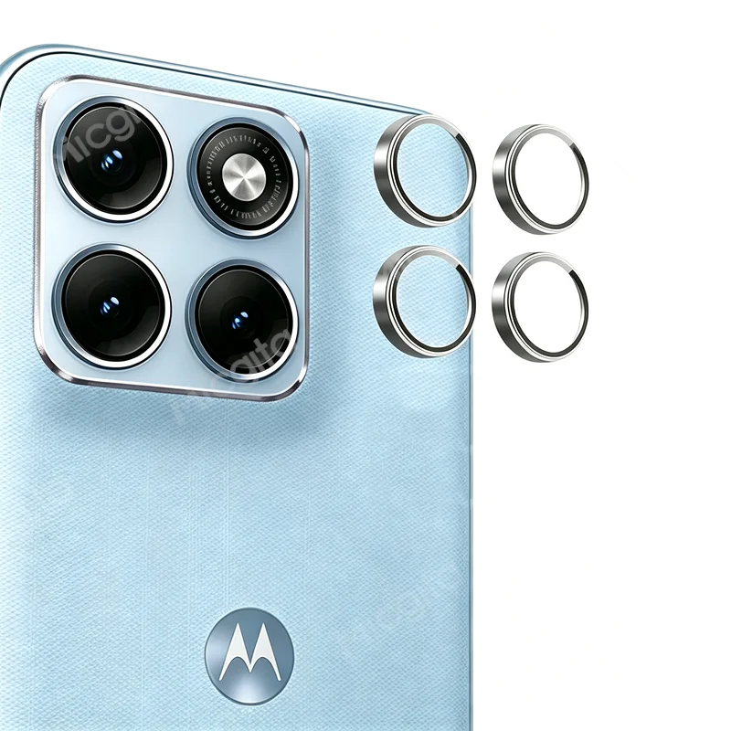Premium 3D Slip-Type Metal Ring Camera Protector with Full Glass Cover