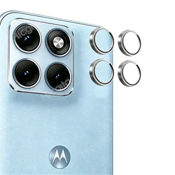 Premium 3D Slip - Type Metal Ring Camera Protector with Full Glass Cover for Edge 70 Fusion Plus