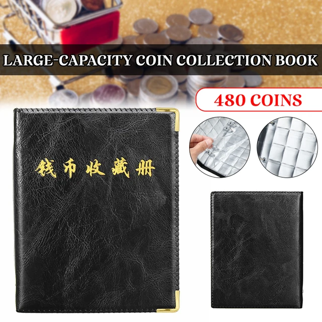 480 Pockets Coin Collection Book 20 Pages Coin Collection Holders Wire  Binding for 20/25/27/30mm Coin Stamp Currency Collection - AliExpress