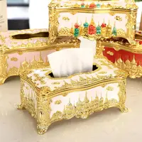 Creative European-style castle tissue holder storage box retro acrylic paper box high-end cafe home kitchen fashion paper box 1
