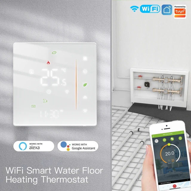 MOES WiFi Water/Electric Floor Heating Thermostat Zigbee Water Gas Boiler  Temperature Control Tuya/Smart APP Alexa Google Voice - AliExpress