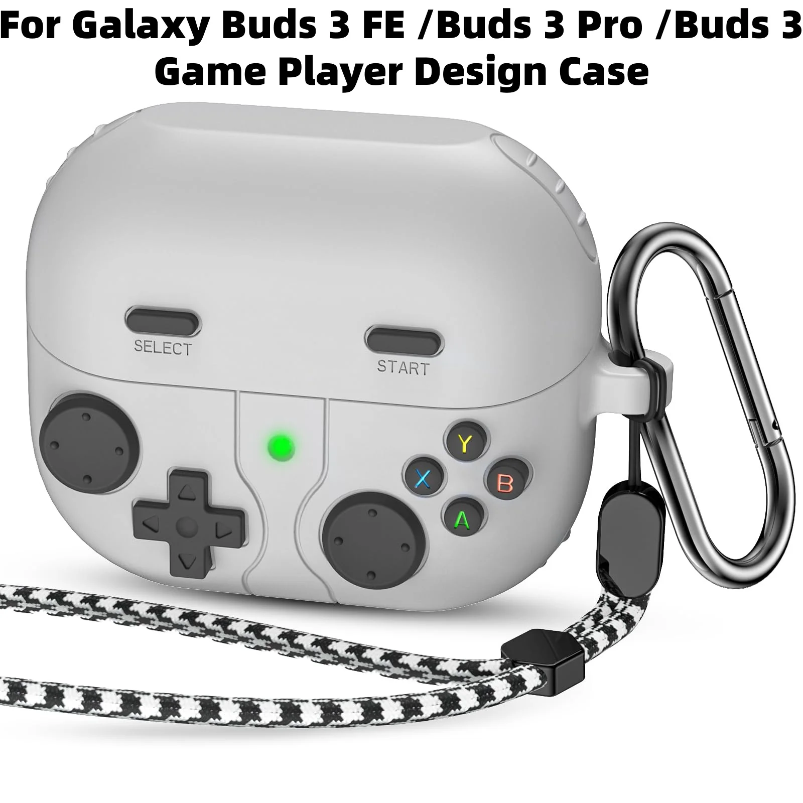 Game Player Design Protective Earphone Case with Carabiner & Lanyard