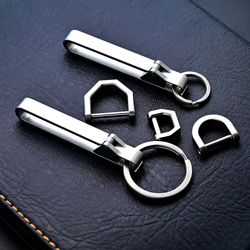 Super Light Titanium Alloy Belt Keychain Horseshoe Buckle High Quality Man Waist Hanging Car Key Chain EDC Belt Hanging Buckle