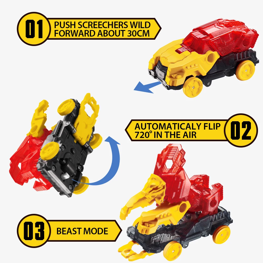 Screechers Wild! 4-Series Wildfire Lion Roll 720° Car