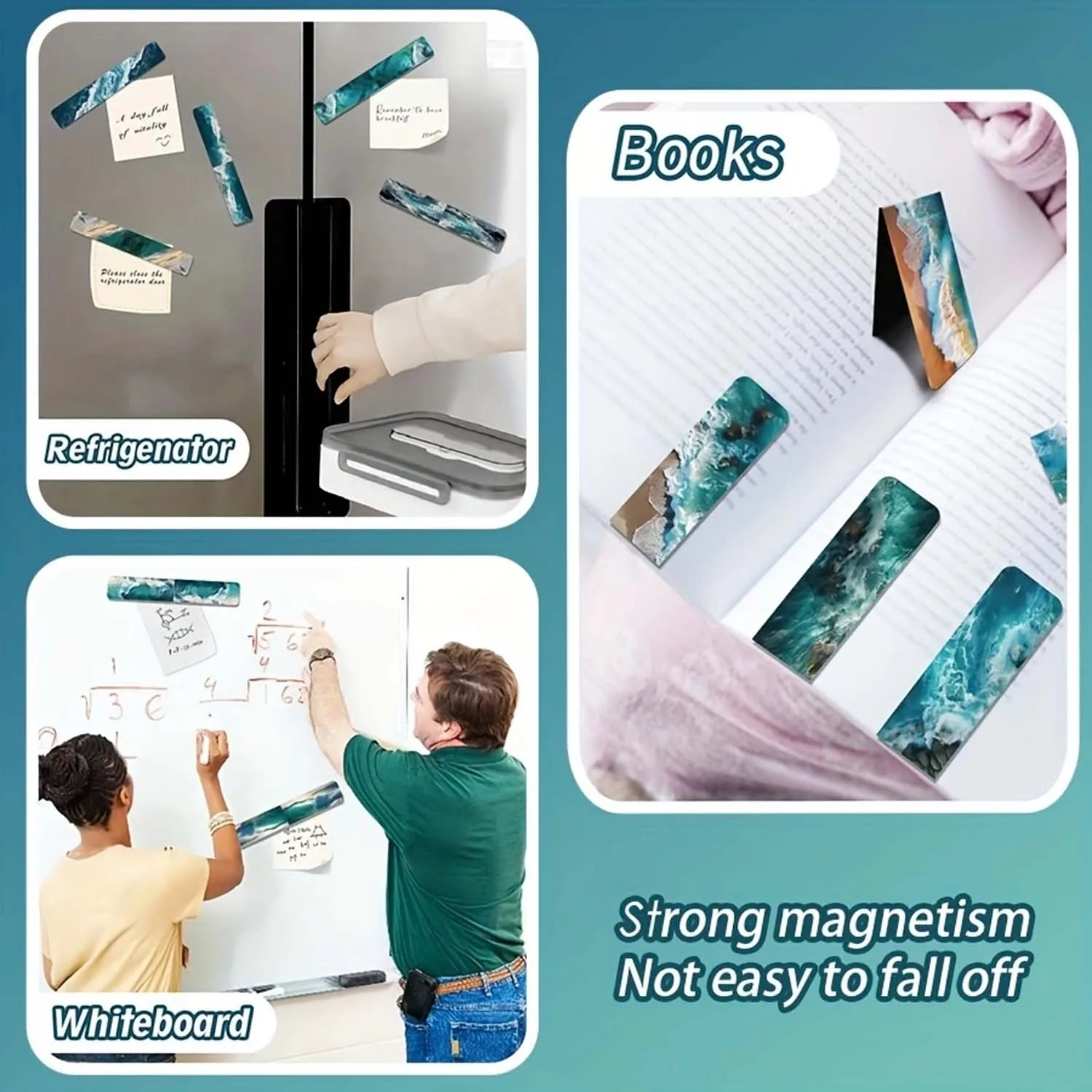24pcs Magnetic Bookmarks Assorted Ocean Bookmark Magnetic Page Markers Page Clips For Women Students Teachers Magnetic Bookmark Bookmarks Stationery Supplies