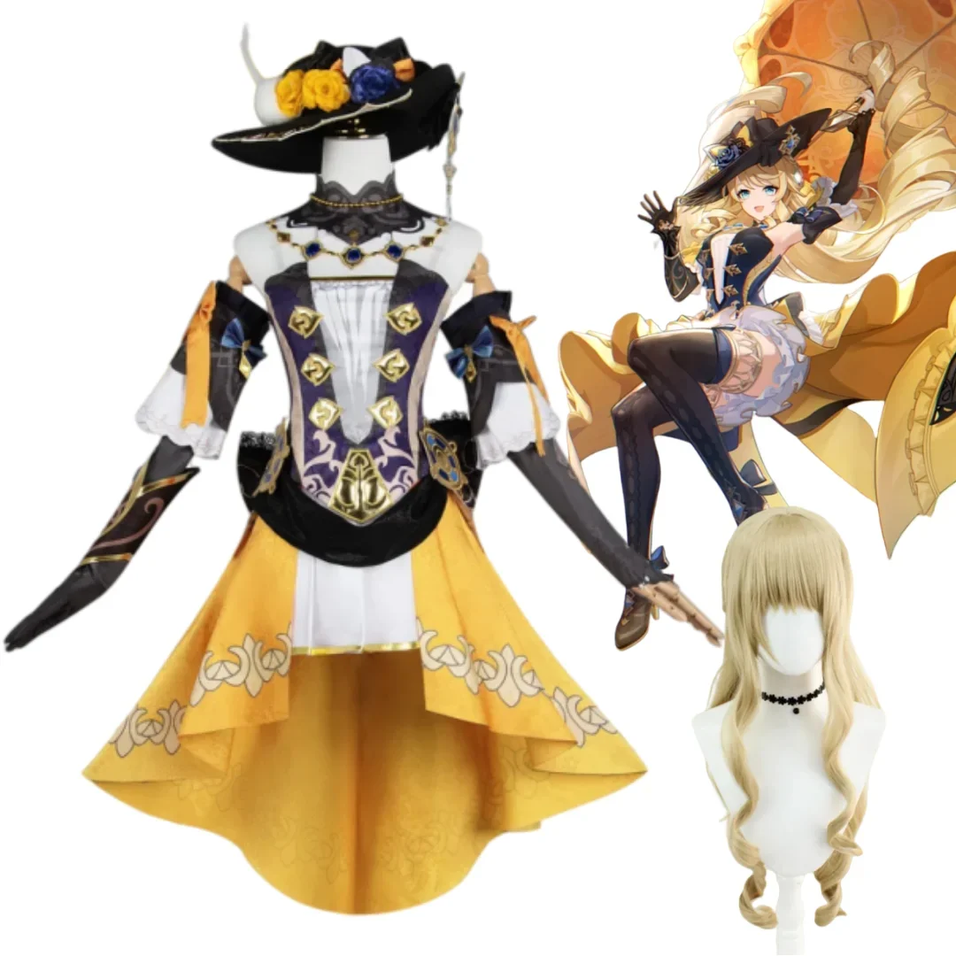 

Cosplay Navia Costume Wig Hat Set Women Dress Uniform Halloween Party for Woman Men