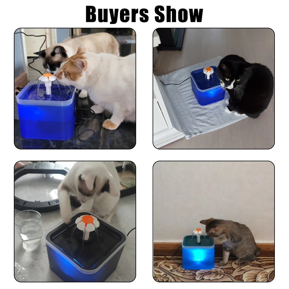 Pet Water Dispenser with Recirculate Filtring Cat Drinking Fountain USB Charging for Fresh Water with LED Lighting Automatic pet water fountain pet water dispenser