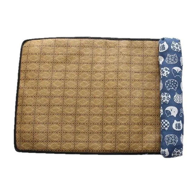 Safe Cute Print Pet Cooling Mats Washable Foldable Dog Cooling Mat Breathable with Pillow Pet Sleeping Pad Indoor 5