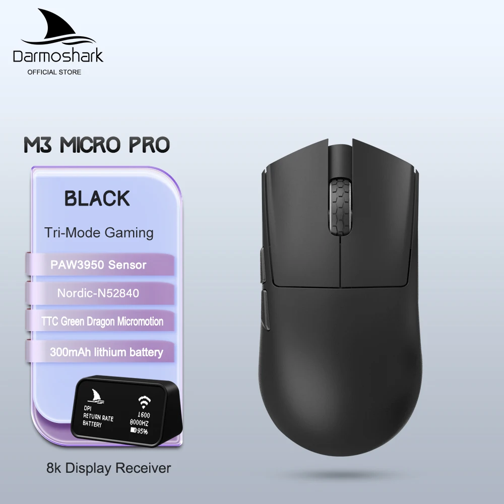 Darmoshark Gaming Mouse M3 Micro Pro Wireless 8K Tri-Mode