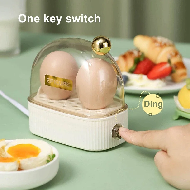 120W 220V Electric Egg Boiler Poacher Automatic Power Off Mini Breakfast Machine Egg Cookers 2 Eggs Portable Food Steamer