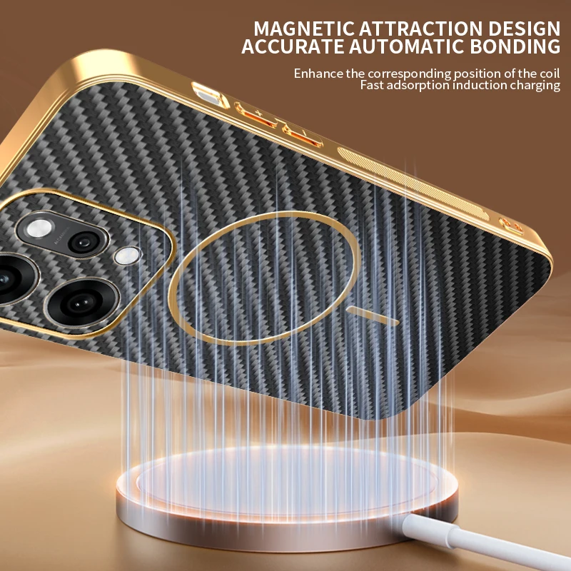 Carbon Fiber Magnetic Wireless Charging Protective Case