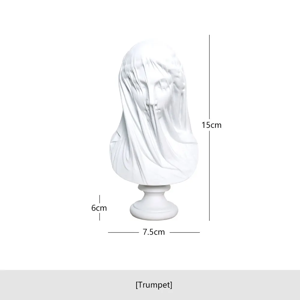 Nordic simple style wedding dress girl bust wearing veil art statue wedding home entrance resin decoration
