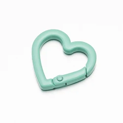 Heart Shaped Carabiner Keychain Hook Set for DIY Jewelry and Crafting (Mint Green)