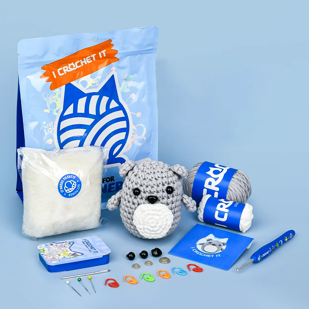 koala for Beginner Crochet Kit, Cotton Nylon Blend Yarn Crochet Kit Includes Video Tutorial Beginner Kit