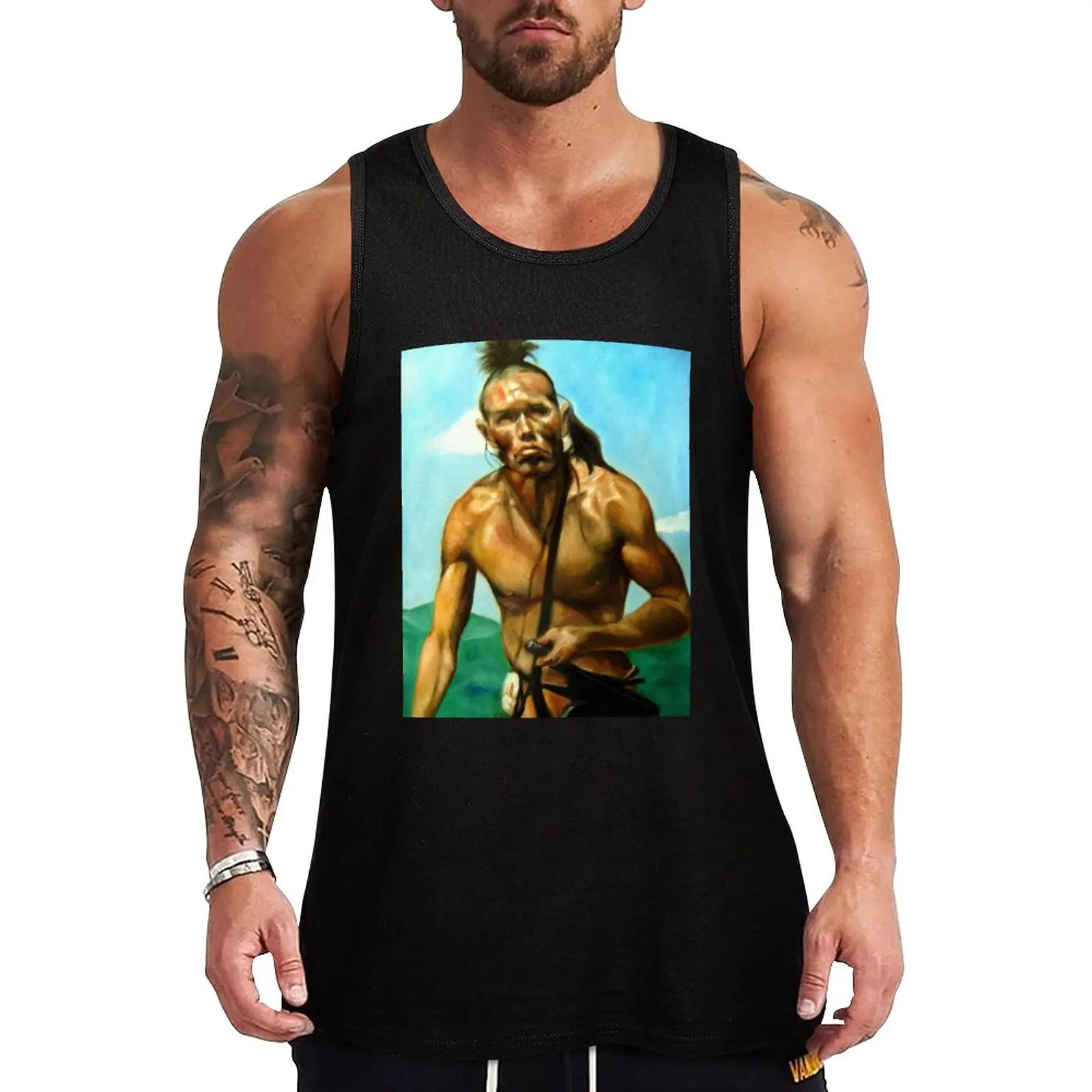 

New Wes Studi as Magua In The Last Of The Mohicans Tank Top anime clothes Male clothes