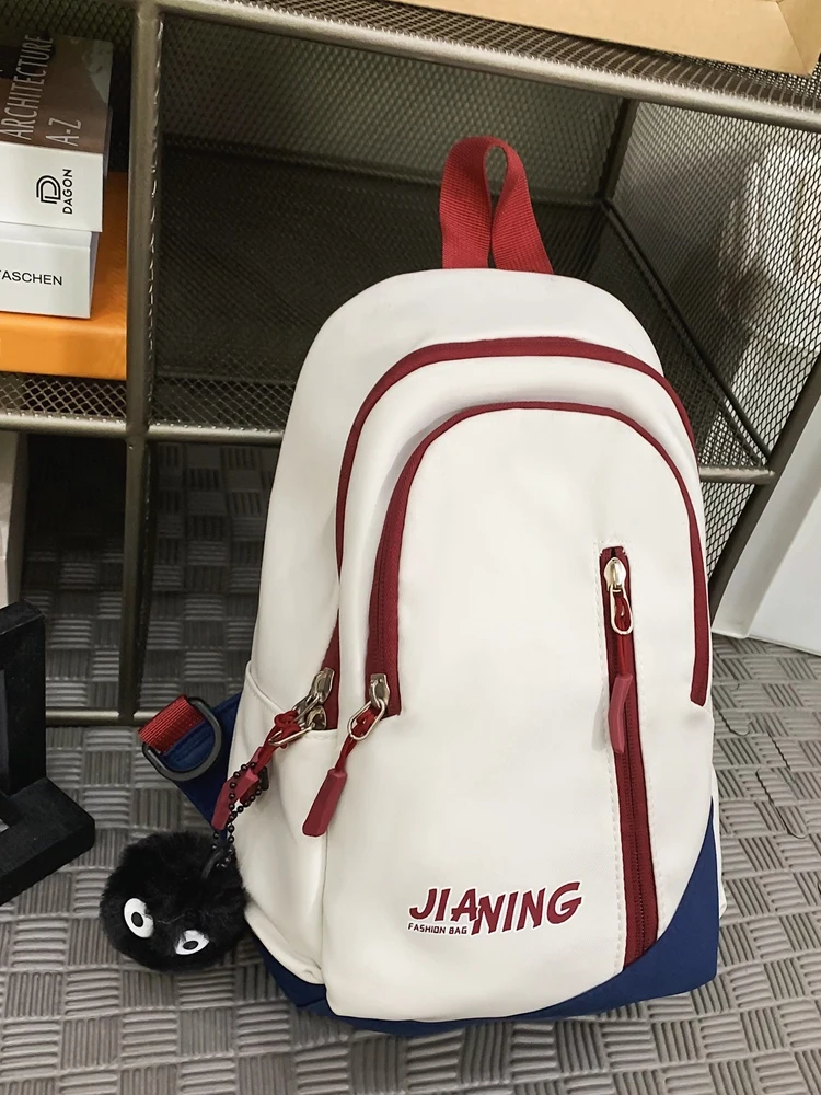 

Новинка 2024, школьная сумка, Модный молодежный рюкзак, Высококачественная вместительная Холщовая Сумка с вешалками, милая и простая искусственная кожа