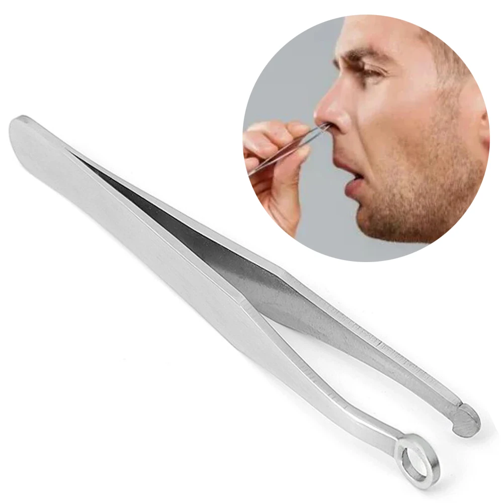 Nose Hair Trimming Tweezers Stainless Steel Eyebrow Nose Hair Cut Nose