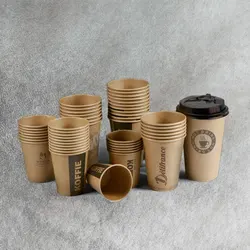 Custom  Custom logo eco friendly takeaway insulated disposable to go 12oz  16oz 22oz hot coffee paper cups with lids