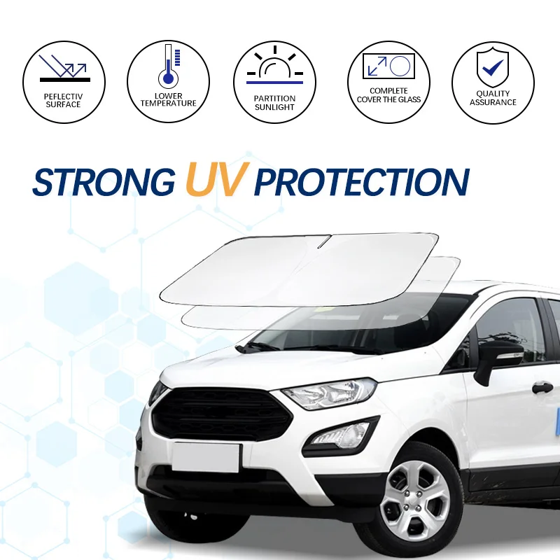 Car Sunshade car sunshade windshield sunshade windshield sun shade For Ford Ecosport Sunshade Summer Visor Protector Foldable Blocks UV Rays Protection Accessorie