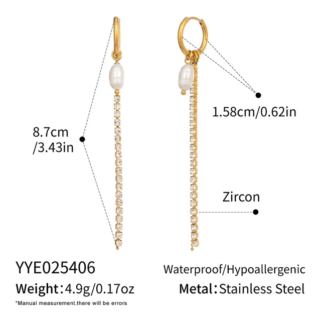 87406-3507e2.jpg c.citybeauty – boucles d'oreilles élégantes en perles naturelles pour femmes, longue chaîne, en acier inoxydable plaqué or 18 carats, bijoux quotidiens
