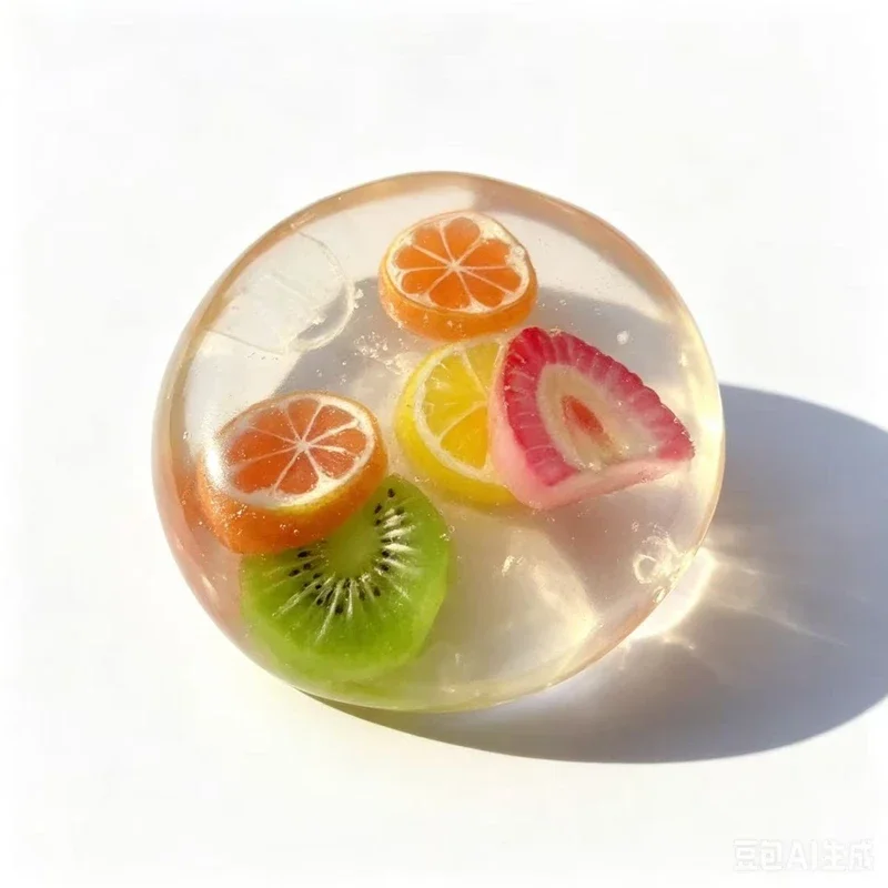Moldable Fruit Jelly Squishy Toy Clear Coconut Oil Scented No Rebound Stress Relief Sensory Fidget Ball For Adults