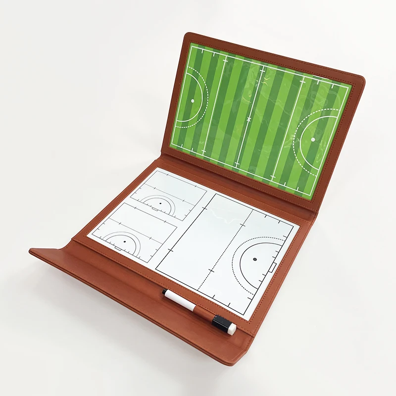 Hockey Coach Tactics Board Double-sided magnetic writable erasable game Training folding portable strategy board 12.6&times;9.6in