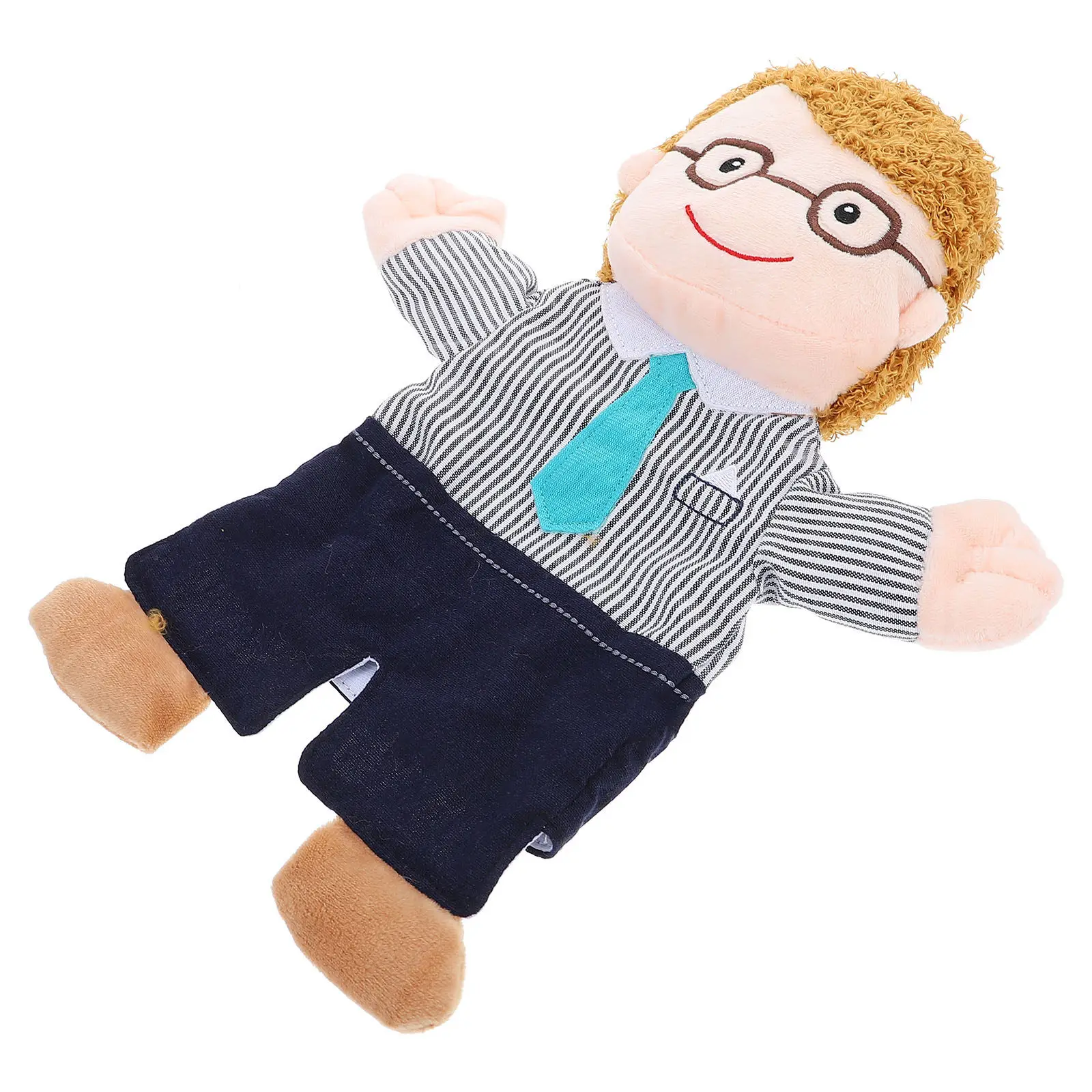 Q 버전 가족 아버지 손인형 내구성 있는 소재 어린이를 위한 대화형 의사소통 역할놀이 유치원 학습 센터