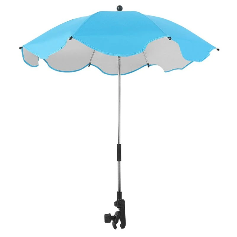 SPF 50+ Adjustable Umbrella, Clamp Umbrella Bent Freely With UV Protection, Beach Chair Umbrella For Stroller sombrilla playa