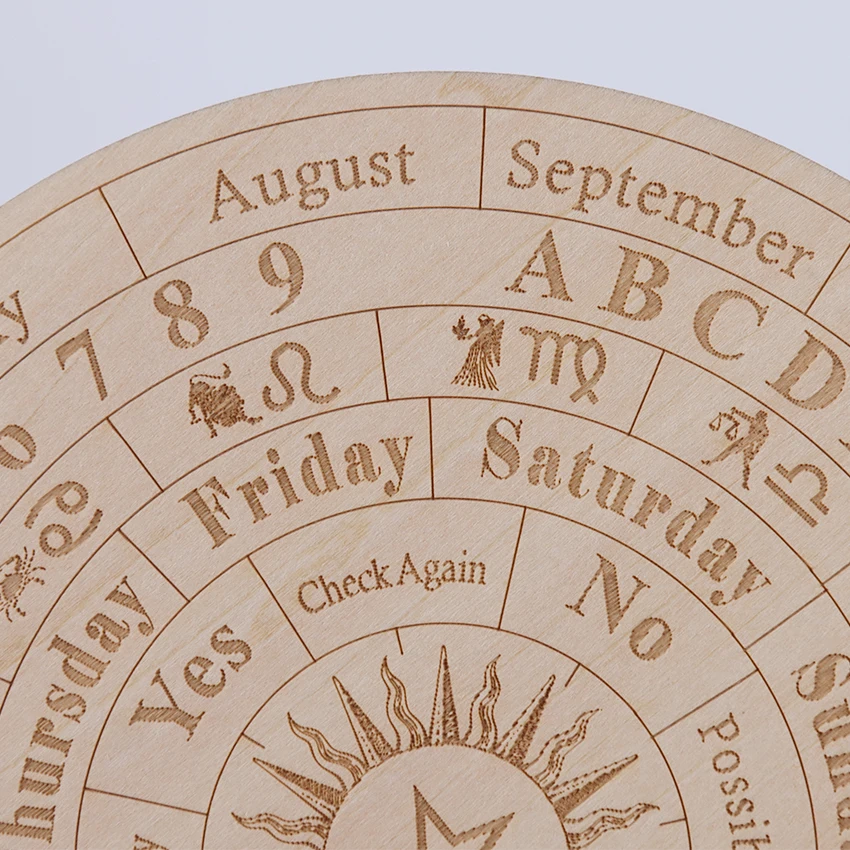 Wooden Twelve Constellation Divination Pendulum Board Sign Home Decor Star Sun Moon Altar Message Board Meditation Ornaments