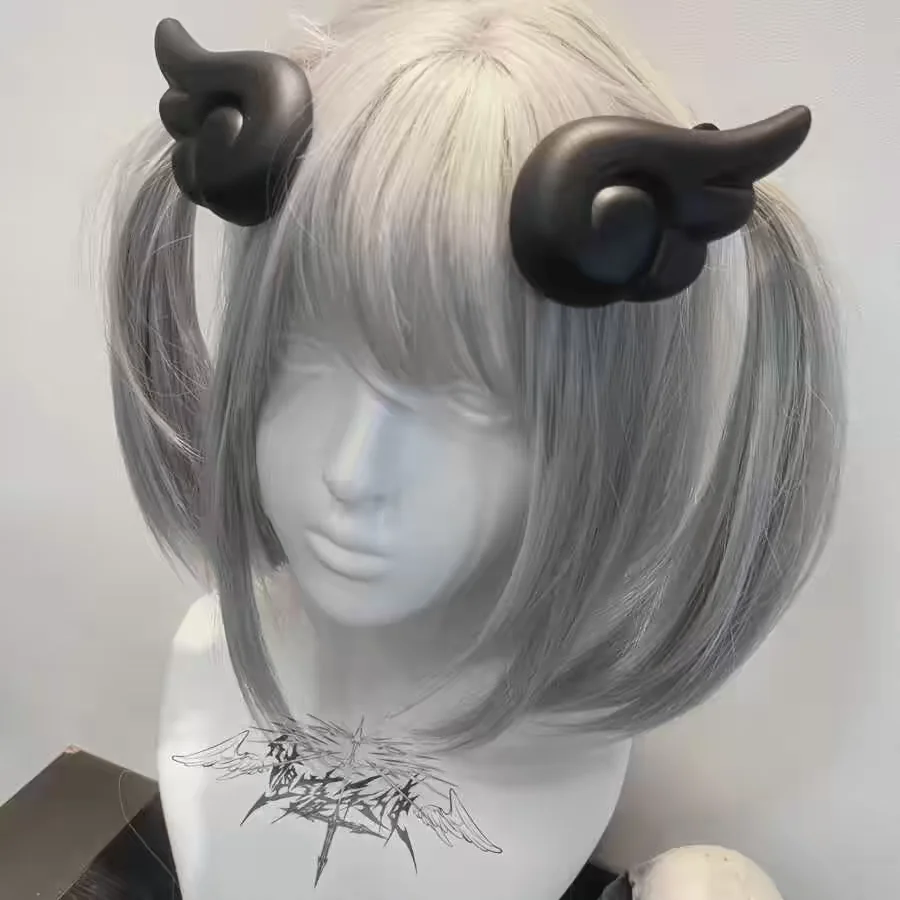 Engelsflügel Retro Subkultur Haarnadel verstellbar schwarz weiß süß cool Spice Girl Cosplay Punk Gothic Kopfbedeckung – Detail 6
