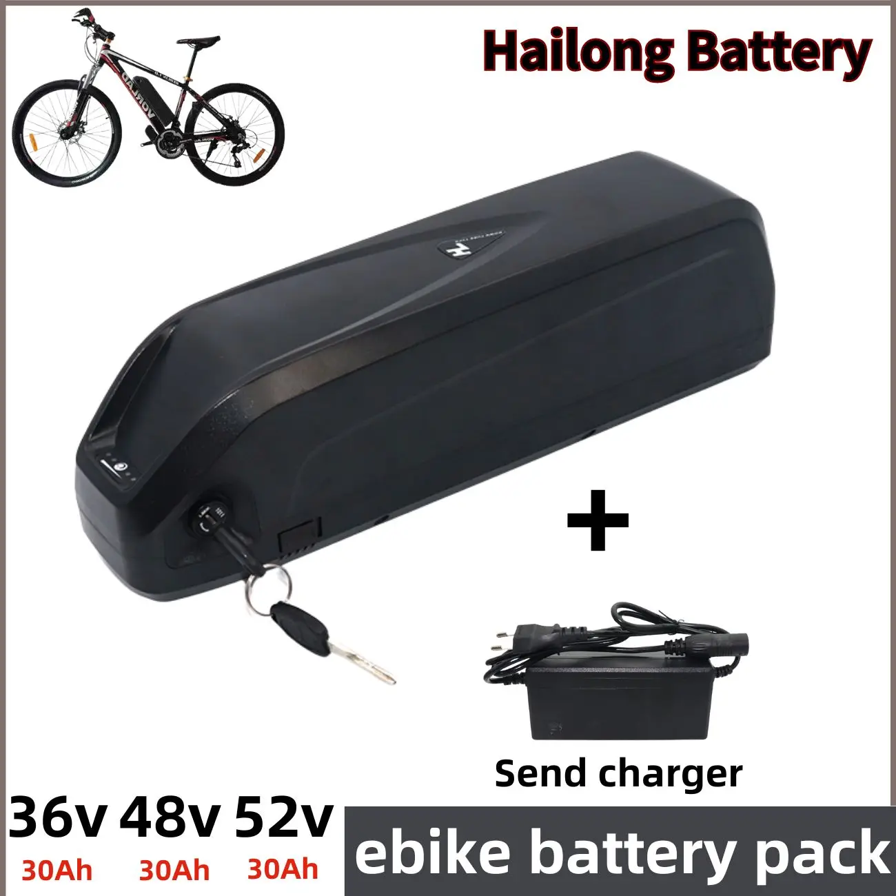48V 17.5Ah 840Wh E-Bike Accu - Incl Lader - 5 pin
