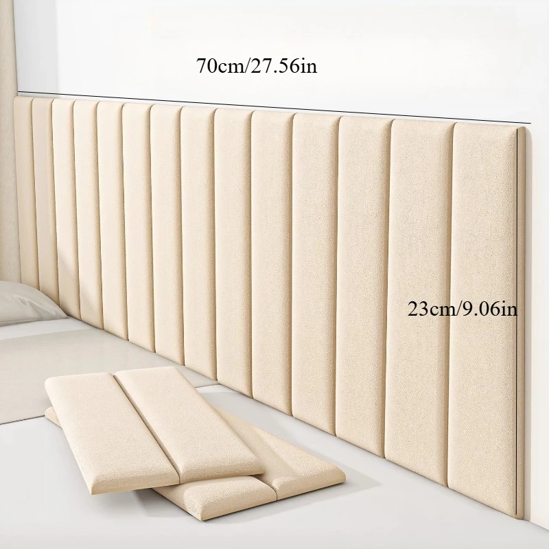 Soft-Padded Headboard for Children's Room Self-Adhesive Thickened Wall Decals Waterproof Moisture-Resistant Bed Bumper Wall Pad