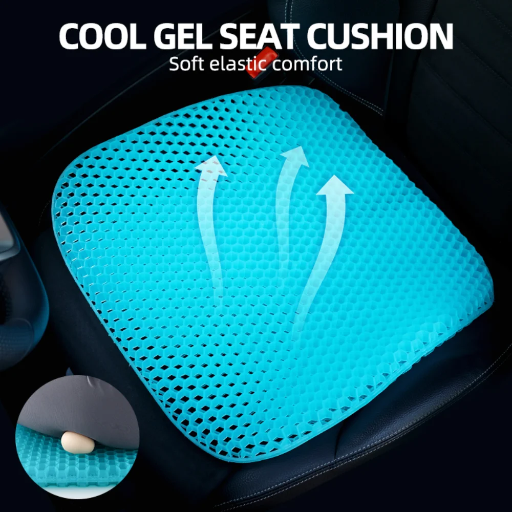 45x42cm Double Thick Gel Seat Cushion Honeycomb Design with Non-Slip Cover for General Motors Increased Breathability Cooling Pa