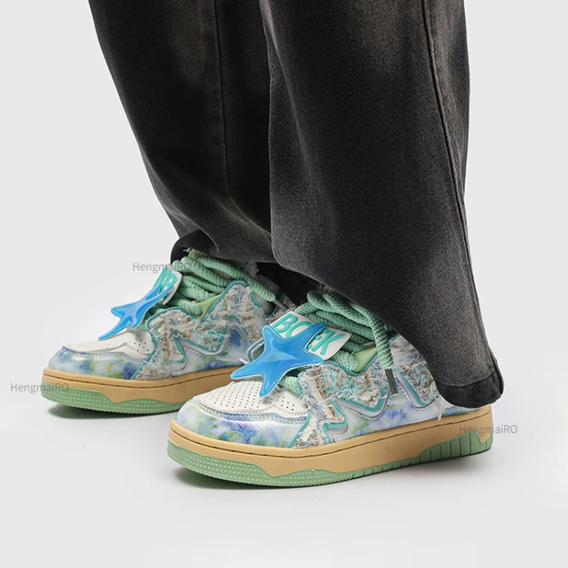 Women Shoes for Men Tennis Retro Broken Style Y2K Punk